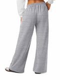 NIMIN Women's Wide Leg Sweatpants High Waisted Baggy Pockets Light Grey XL
