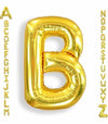WRWMSLGO Letter Balloons 40in Alphabet A-Z Gold Foil Mylar Party Decor B