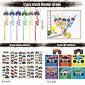 XIPEGPA Truck Party Favors Set - Keychains Slap Bracelets Stickers Straws