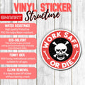 GNAART Work Safe or D*e Lineman Hard Hat Sticker 3 Inch 3Pcs Multi Vinyl