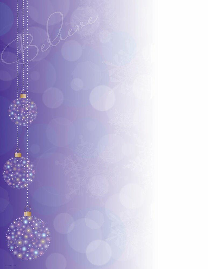 Great Papers Believe Ornaments Letterhead 11x8.5 White 80ct