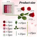 EIGHTOWN DIY Artificial Flowers Indoor 25 Pieces Red Pink Soap Material