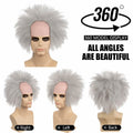 MUPUL Old Man Bald Grey Hair Wig Men Adults Cosplay Halloween Classic Style