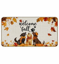 TopXmai Chinoiserie Pumpkin Door Mat 17x30 Blue White Orange Indoor Outdoor