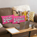 Mingnei Pink Howdy Flannel Throw Pillow Cover 12x20 Couch Cushion