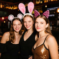 Hoteam 3 Pcs Halloween Ear Headbands Pink Leopard Bunny Mouse Colorful