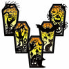 GlikCeil Halloween Wood Coffin Candle Holders 5 Pcs Black Gothic Decor