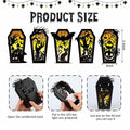 GlikCeil Halloween Wood Coffin Candle Holders 5 Pcs Black Gothic Decor