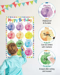 PETCEE Watercolor Birthday Poster Classroom Decor 16.5x11.2 BirthdayPoster-A