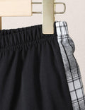FERWANG Boys 2PC Plaid Hoodie & Jogger Set Black Size 5-6 Years