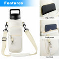 RRegeny Water Bottle Holder Strap for Hydroflask 32oz 40oz Cream Polyester