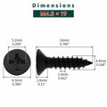 Fayeploo #10x3/4" Flat Head Wood Screws 50pcs Black Oxide Stainless Steel