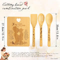 MCJC Bamboo Cutting Board & Kitchen Utensil Set Heart Design Mom Gifts One Size