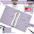 Mashaop 100 Envelope Challenge Binder White PU A4/Letter 13 Pages