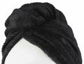 FABBRICA HOME Bamboo Rayon Spa Bath Wrap & Hair Turban Set Navy Blue One Size