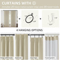 ChrisDowa Pinch Pleated Blackout Linen Curtains 40x102in Greyish Beige 2 Panels
