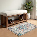 Puremy 2x3 Vintage Boho Entryway Rug Non Slip Low Pile Floral Cream