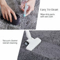 Puremy Grey Round Fluffy Rug 5ft Non-Slip Carpet for Kids Nursery Room