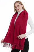 Landisun Winter Pashmina Shawl Scarf for Women Cashmere Green Solid