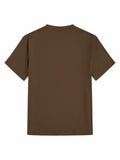 SOLY HUX Men's Graphic Letter Print Short Sleeve T-Shirt Brown Size S