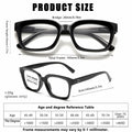 Dccdllo Women's Blue Light Blocking Oversized Square Reading Glasses +3.5