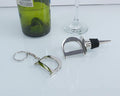 Lutong Letter Gift Set Key Ring & Bottle Stopper D Silver Metal 2 PCS
