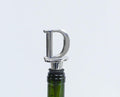 Lutong Letter Gift Set Key Ring & Bottle Stopper D Silver Metal 2 PCS