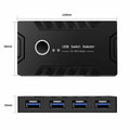 USB 3.0 KVM Switch 2 Computers Share 4 USB Devices One-Button + 2 USB Cables