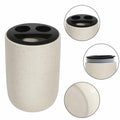 Aibrezin Ceramic Toothbrush & Makeup Brush Holder Organizer Beige