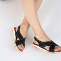 UBFEN Womens Flat Sandals Arch Support Slingback Black Size 8