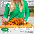 GREENER CHEF 18" XL Organic Turkey Carving Board Wooden Butcher Block