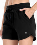 Haimont Women's Cotton Sweat Shorts with Pockets High Waist Black Size XS