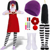 Yearntown 9 Pcs Halloween Women Clown Costume Accessories Multicolor One Size