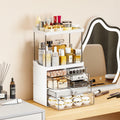 Yieach Acrylic Makeup Organizer Large Skincare Countertop Black