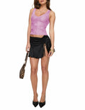 SAUNGKUAI Women's Sexy V Neck Sleeveless Lace Floral Top Bluenova Size M