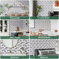 VallisCo 3D Faux Brick Wall Panel 12x12 Black White Marble 20 Pcs PVC