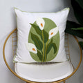 Pilmandu Embroidered Throw Pillow Covers 18x18 Calla Floral Pack of 2