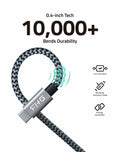 FHG USB 3.0 to USB-C Cable 3.3FT 2Pack Nylon Braided Fast Charging Black