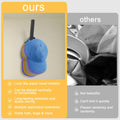 PEDORUBY Wall Mount Hat Rack Hooks for Baseball Caps 3 Pack Black
