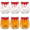Maxcheck 6 Pack 18oz Stemless Halloween Wine Glasses Clear Bloody