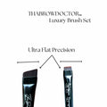 THABROWDOCTOR Makeup Brush Set 2pc Angled Flat Edge Synthetic Black White