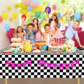 CINSOEN 4 Pack Black White Checkered Plastic Tablecloth 54x108in Rectangle