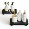 ZGO Small Counter Set of 2 Decorative Vanity Tray Wooden Soap Holder Black