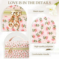 DOSUKE 3 PCS Travel Makeup Bag Set Floral Quilted Cotton Flower