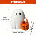 BINBINNIAO 3D Printing Halloween Ghost Figurine Glowing Resin 3.15in White Black