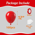 ZHMYBLN Red Balloons 100pcs 12in Bright Red Latex Helium Party Decor