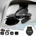 Car Sunglass Holder Tesla Cybertruck 2024-2025 Leather Visor Eyeglass Clip White