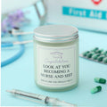 Conelist Nurse Graduation Scented Soy Candle Lavender 7oz Medical Theme