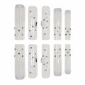 Gifiky Long Square Press-On Nails 24Pcs Gray Glitter Marble Fake Nails Women