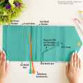 NEORAH B6 Notebook Sleeve Teal Faux Leather Dotgrid Journal Penloop Card Slots